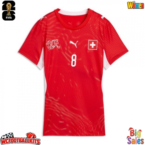 Switzerland Remo Freuler #8 Replica Home Stadium Shirt for Women World Cup 2026 Short Sleeve